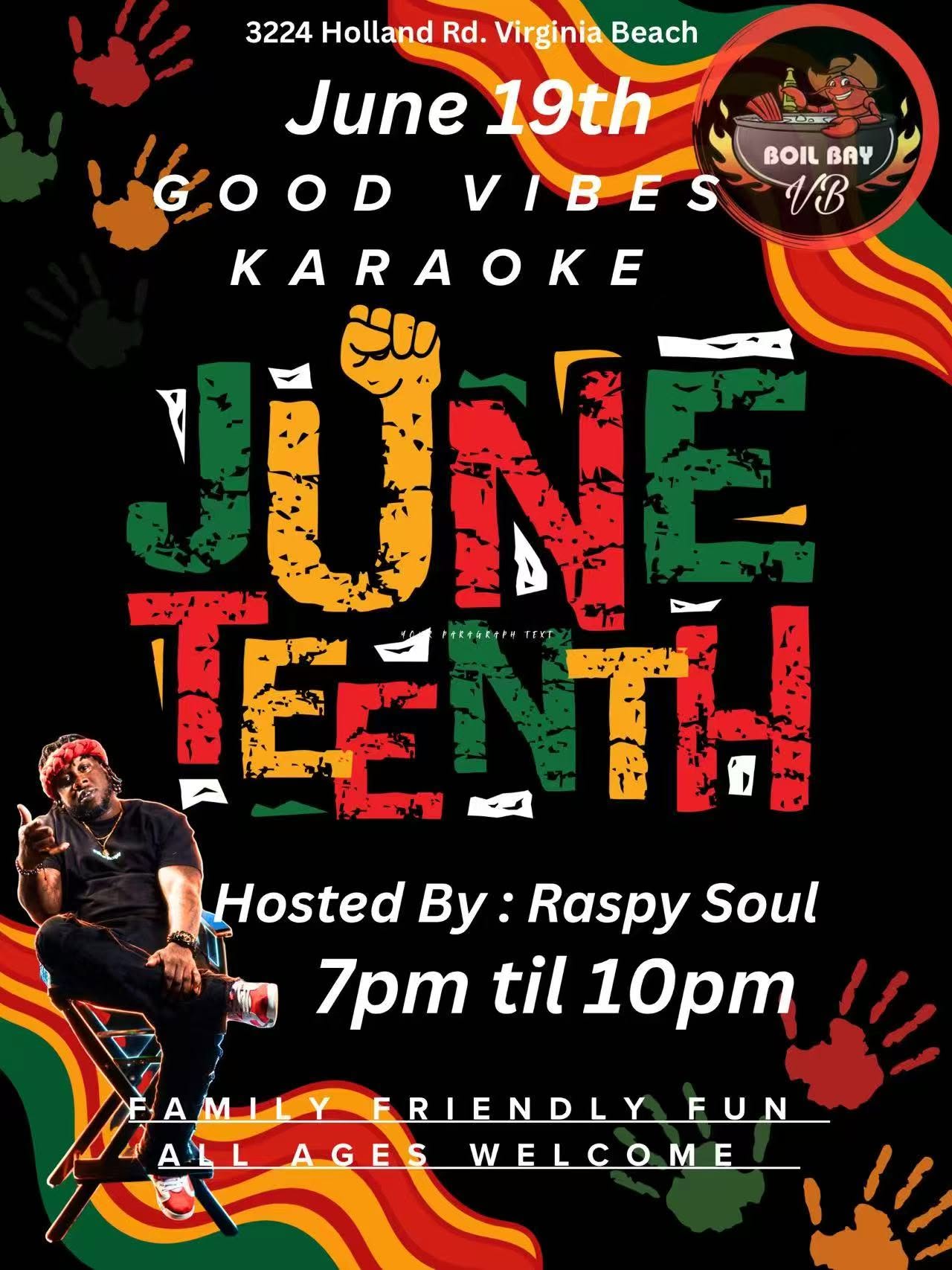 Juneteenth Good Vibes Karaoke at Boil Bay Virginia Beach